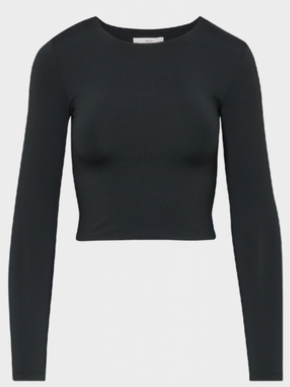 Aritzia Babaton Contour Crew Neck Long Sleeve Top Crop Black Women’s Size XS New